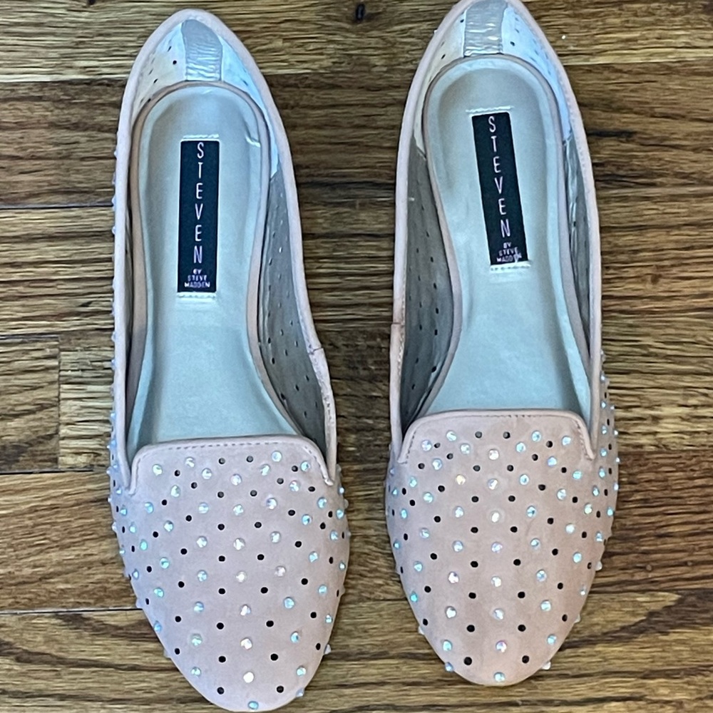 STEVEN by Steve Madden Tan Studded Loafers